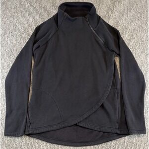 ATHLETA Cozy Karma Asym Pullover Sweatshirt Size Small Black Soft CYA Top